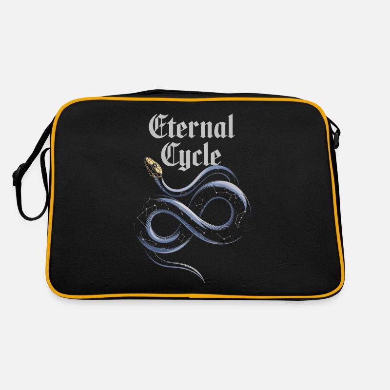 Cycle éternel : Symbolisme du serpent infini Sac Retro