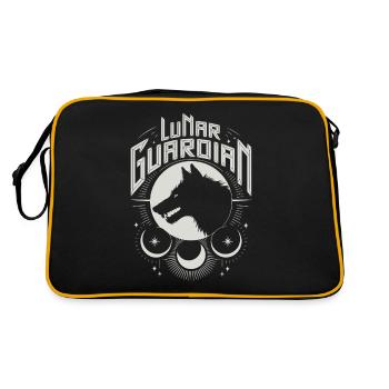 Lunar Guardian Wolf Silhouette Art - Retro Bag - black/gold - Back
