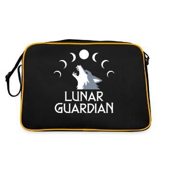 Lunar Guardian Wolf and Moon Phases - Retro Bag - black/gold - Back