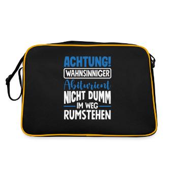 Attention : Diplômé fou du secondaire, pas stupide - Sac Retro - noir/or - Dos