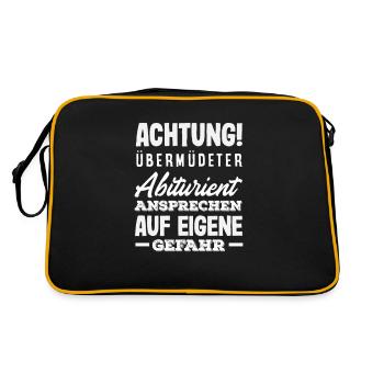Attention : Diplômé d’un lycéen trop fatigué : Approche - Sac Retro - noir/or - Dos