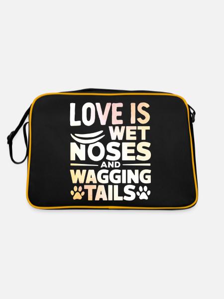 Dog Dad Gifts for Men - Retro Tasche - Schwarz/Gold - Hinten