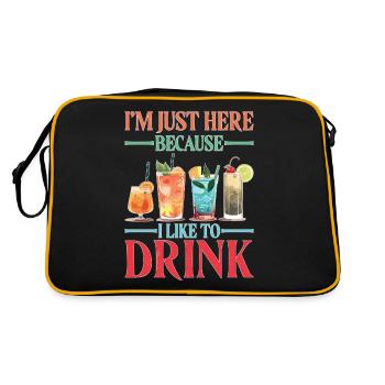 I'm Just Here Because I Like To Drink - Retro Tasche - Schwarz/Gold - Hinten