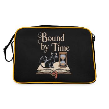 Bound to Time Magical Cat with Book - Retro Bag - black/gold - Back