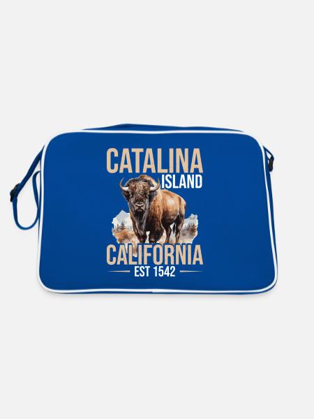 Catalina Island Birthday Crew - Retro Tasche - Blau/Weiß - Hinten