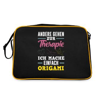 Andere Gehen Zur Therapie Ich Mache Einfach - Retro Tasche - Schwarz/Gold - Hinten