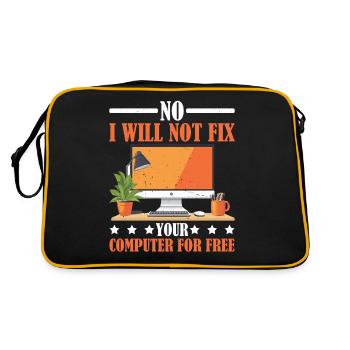 No I Will Not Fix Your Computer For Free 2 - Retro Tasche - Schwarz/Gold - Hinten