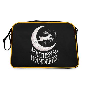 Lièvre vagabond nocturne sur la lune - Sac Retro - noir/or - Dos