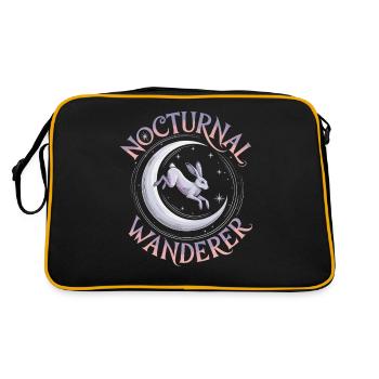Vagabond nocturne Lièvre Lune Art - Sac Retro - noir/or - Dos
