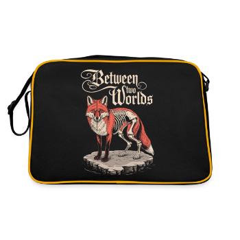 Between Two Worlds: Dark Cottagecore Fox - Retro Bag - black/gold - Back