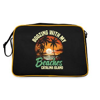 Booze With My Beaches Catalina Island - Retro Bag - black/gold - Back