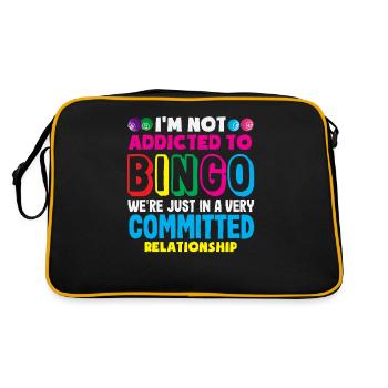 Bingo Spieler Nicht Süchtig Nur Engagiert - Retro Tasche - Schwarz/Gold - Hinten