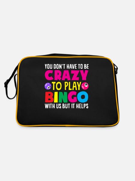 Crazy Bingo Player You Don't Have to Go Crazy - Retro Bag - black/gold - Back