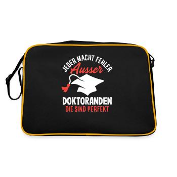 Tout le monde fait des erreurs, sauf les doctorants - Sac Retro - noir/or - Dos