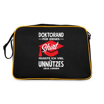 Doctorant : J’ai dû passer beaucoup de temps sur ce carburant - Sac Retro - noir/or - Dos