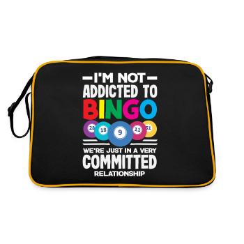 Bingo Engagiert Beziehung Aussage - Retro Tasche - Schwarz/Gold - Hinten