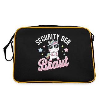 Security of the Bride Unicorn Bachelor Party Group Shirt - Retro Bag - black/gold - Back