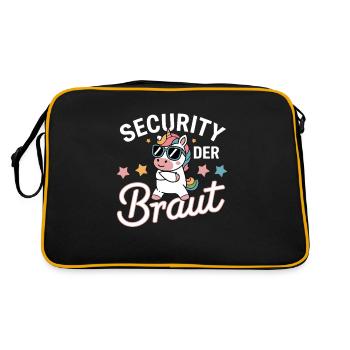 Security of the Bride Unicorn Bachelor Party Group Shirt - Retro Bag - black/gold - Back