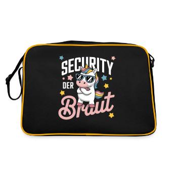 Security of the Bride Unicorn Bachelor Party Group Shirt - Retro Bag - black/gold - Back