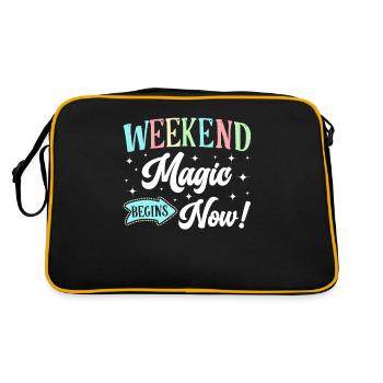 Happy Friday Fri Yay Teacher School Meme - Retro Bag - black/gold - Back