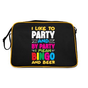 Ich Feier Und Mit Bingo Und Bier - Retro Tasche - Schwarz/Gold - Hinten