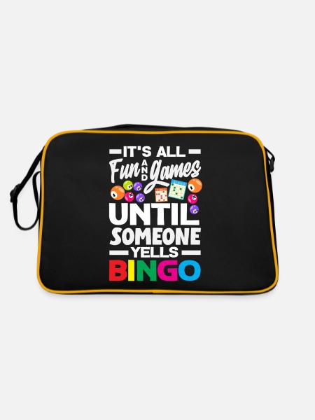 All fun and games until someone calls bingo - Retro Bag - black/gold - Back