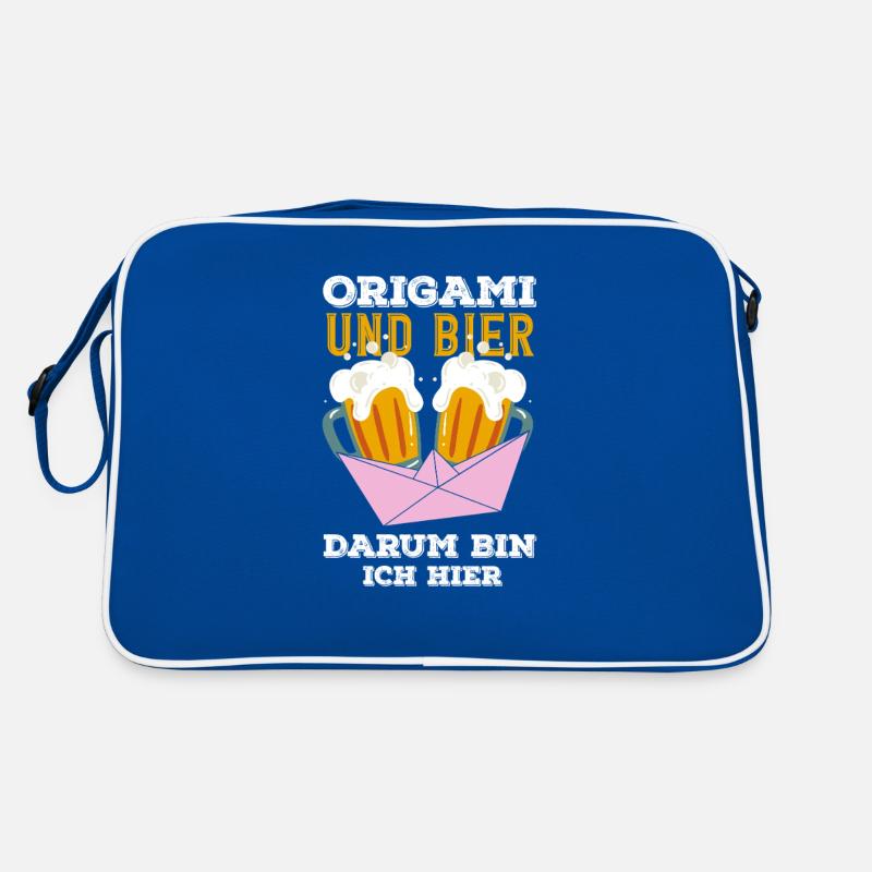 Origami Und Bier Darum Bin Ich Hier Abstrakt Retro Tasche