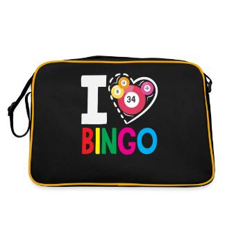 I Love Bingo Hearty Numbers - Retro Bag - black/gold - Back