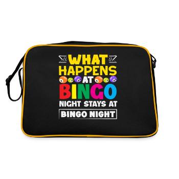 Soirée bingo : que se passe-t-il ? - Sac Retro - noir/or - Dos
