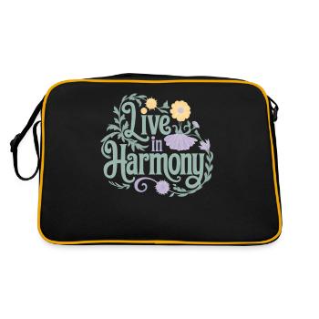 Inspire Spiritual Quotes: Live in Harmony - Retro Bag - black/gold - Back