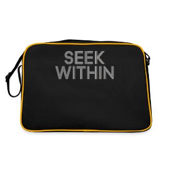 Citation inspirante sur la spiritualité : Cherchez à l’intérieur - Sac Retro - noir/or - Dos