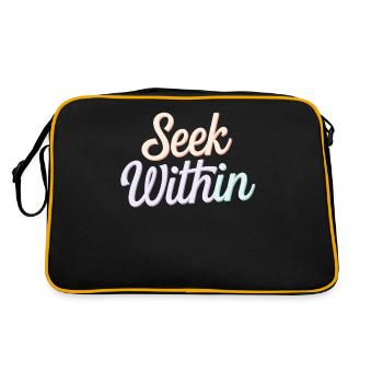 Inspire Spirituality Quote: Seek Within - Retro Bag - black/gold - Back