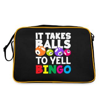 Bingo It takes courage to shout - Retro Bag - black/gold - Back