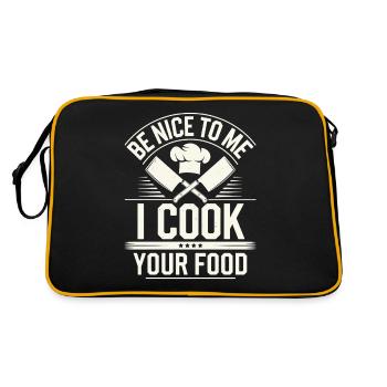 Be nice to me, I'll cook your food - Retro Bag - black/gold - Back