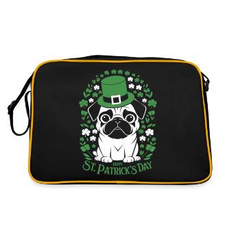Carlin de la Saint-Patrick avec un chien mignon et - Sac Retro - noir/or - Dos
