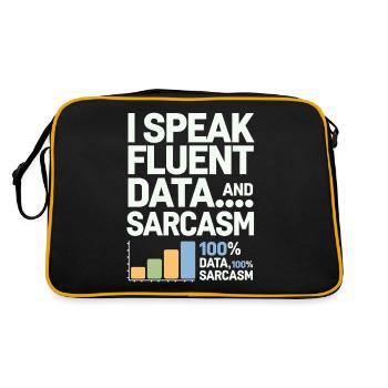 I'm fluent in data and sarcasm data - Retro Bag - black/gold - Back