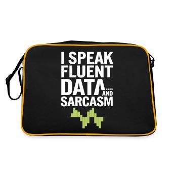 Je parle couramment les données et le sarcasme pour - Sac Retro - noir/or - Dos