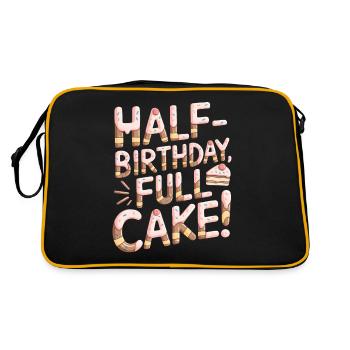 Demi-anniversaire plein de joie de gâteau - Sac Retro - noir/or - Dos