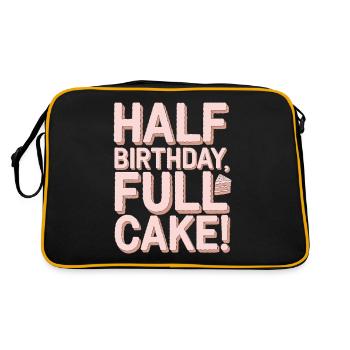 Half Birthday, Full Cake Fun - Retro Bag - black/gold - Back