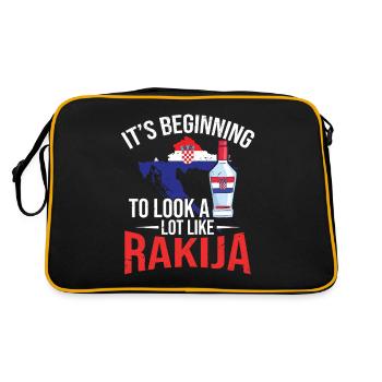 Es Fängt An, Rakija Sehr Ähnlich Auszusehen - Retro Tasche - Schwarz/Gold - Hinten