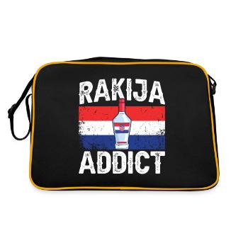 Rakija -süchtiger - Retro Tasche - Schwarz/Gold - Hinten