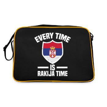 Jedes Mal, Wenn Es Rakija Zeit Ist - Retro Tasche - Schwarz/Gold - Hinten
