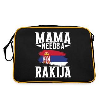 Mama Braucht Eine Rakija - Retro Tasche - Schwarz/Gold - Hinten