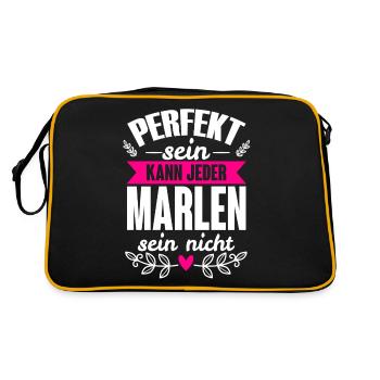 Marlen - Perfekt Sein Kann Jeder Marlen Sein Nicht - Retro Tasche - Schwarz/Gold - Hinten