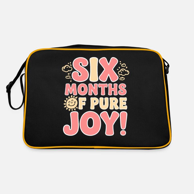 Six mois de pur bonheur Anniversaire de six mois Sac Retro