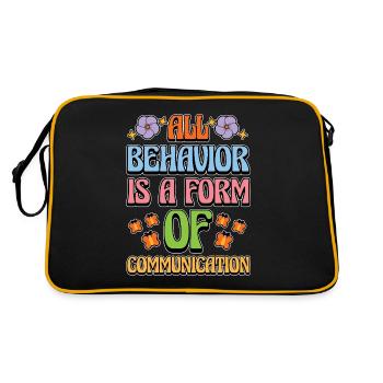 Behavioral Therapist All Behavior Is ABA Therapist - Retro Bag - black/gold - Back