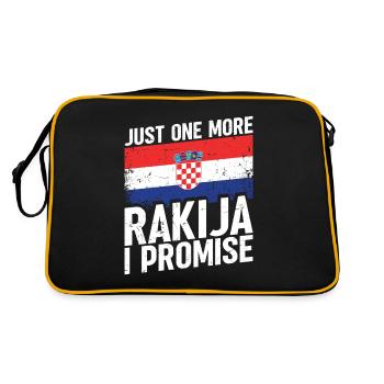 Nur Noch Ein Rakija Verspreche Ich - Retro Tasche - Schwarz/Gold - Hinten