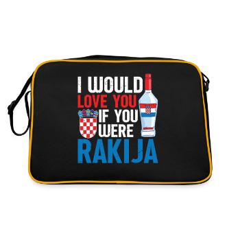 Ich Würde Dich Lieben, Wenn Du Rakija - Retro Tasche - Schwarz/Gold - Hinten