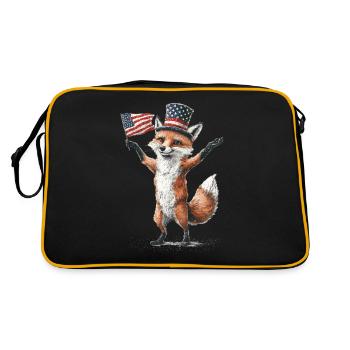 Fuchs - Retro Tasche - Schwarz/Gold - Hinten