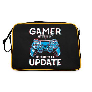 Gamer Birthday Update Boys Men Nerd Gaming - Retro Bag - black/gold - Back